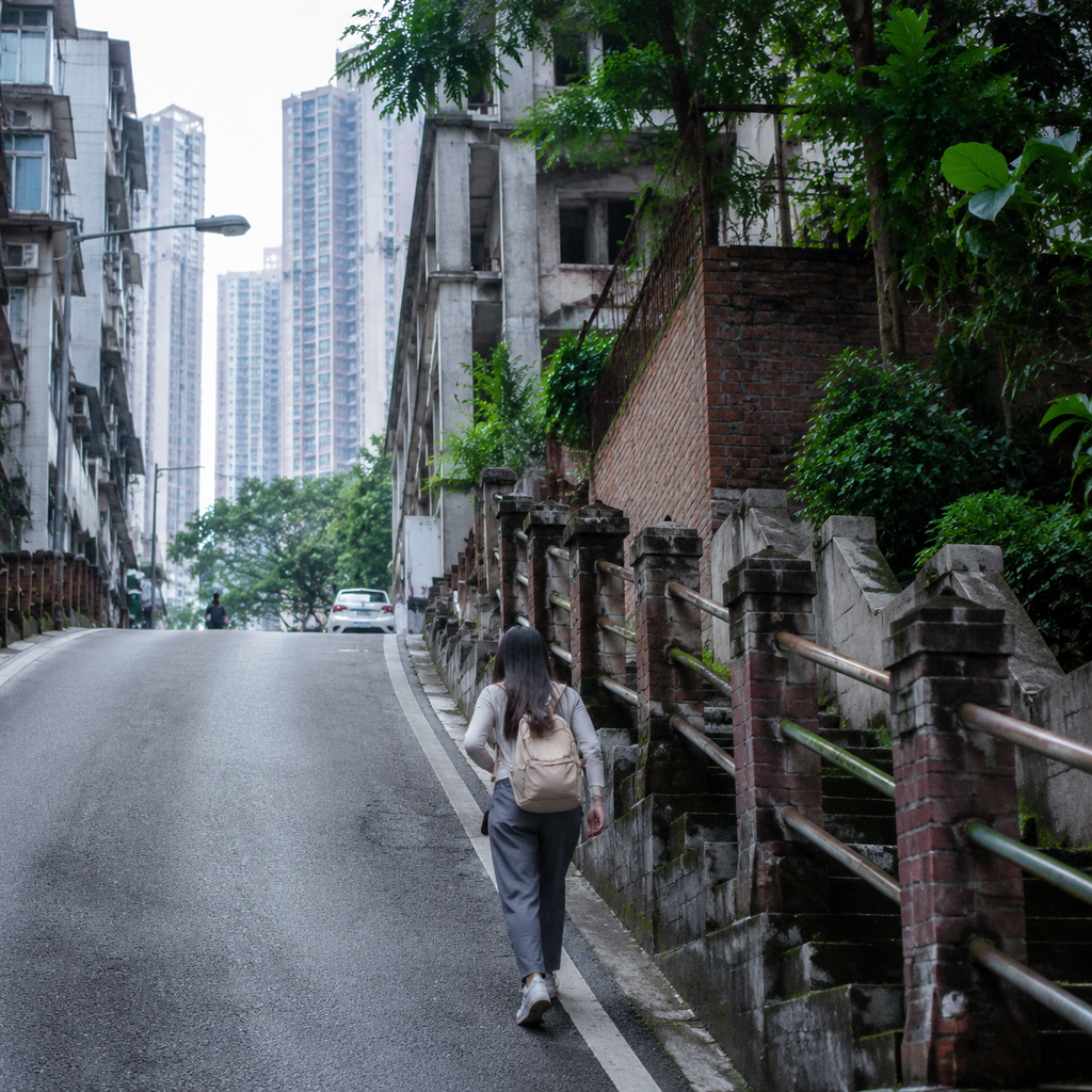 山城重庆那条上坡路,教我别低估城市地形 | My First Chongqing Hill Road Taught Me Not to Underestimate City Terrain