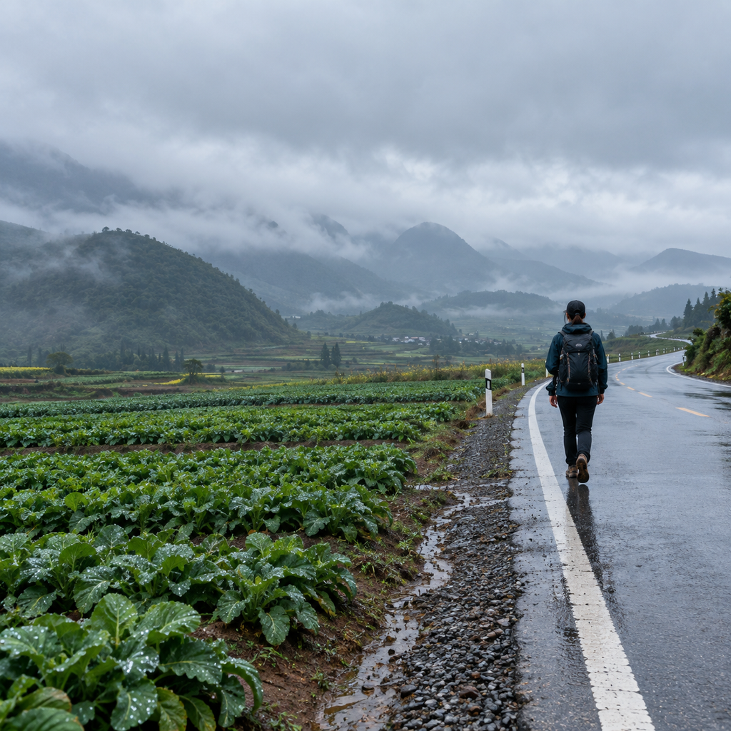 罗平没有油菜花的那天,我还是走上了田野公路 | I Took Luoping’s Country Road Even Without the Canola Blooms