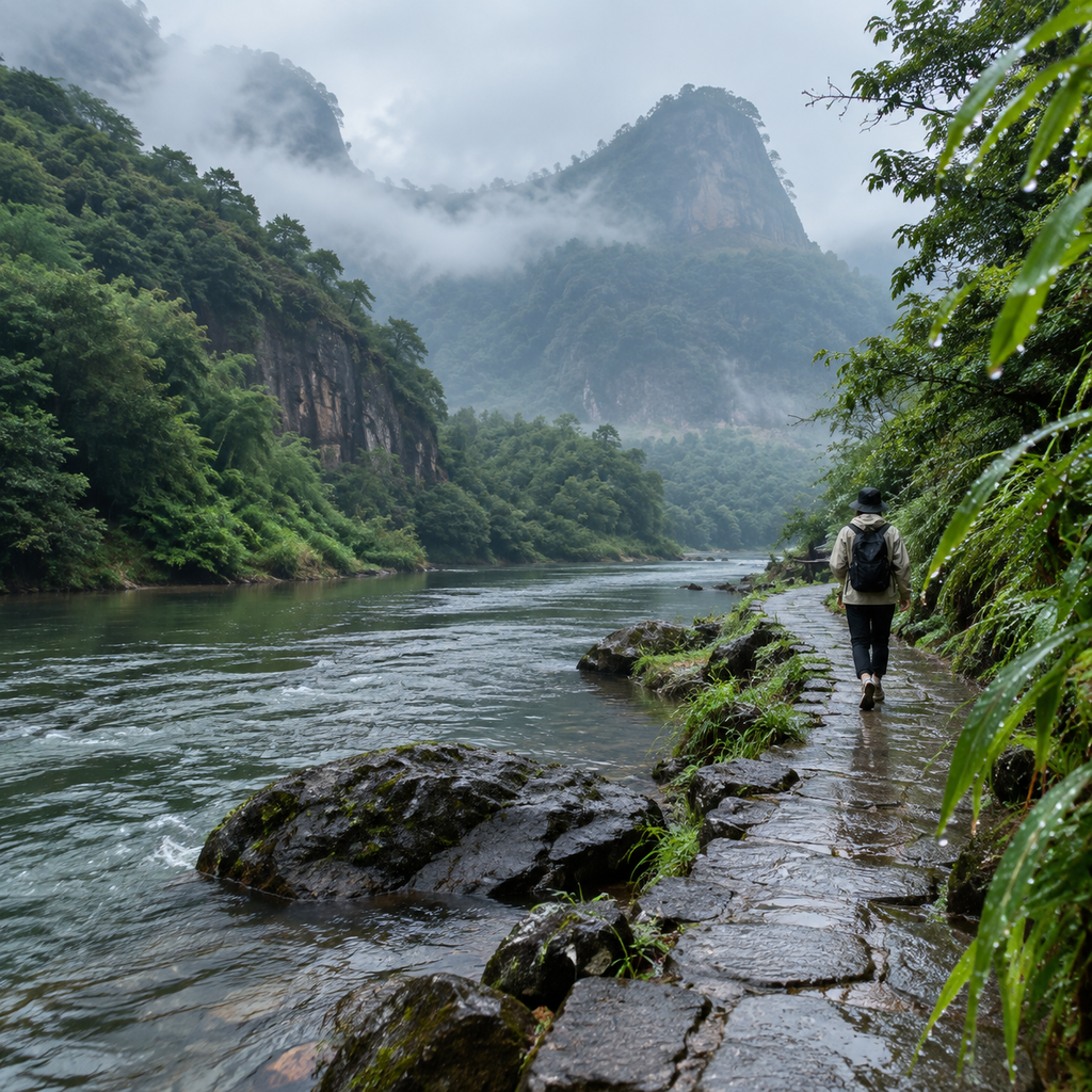 雨停以后,我在武夷山把茶路走成了溪边慢线 | After the Rain Stopped, I Turned Wuyi Mountain’s Tea Road into a Streamside Walk