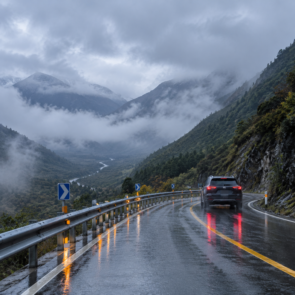 阿坝雨后的路面只给我半个答案 | Aba’s Wet Road Gave Me Only Half an Answer