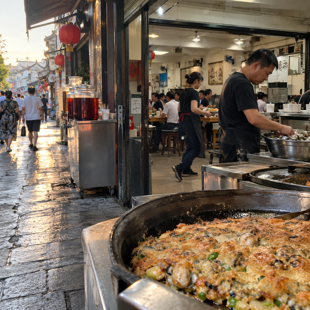 一只蚝烙的边缘,带我走进潮州人的晚餐时间 | The Crisp Edge of an Oyster Omelet Led Me into a Chaozhou Dinner Hour