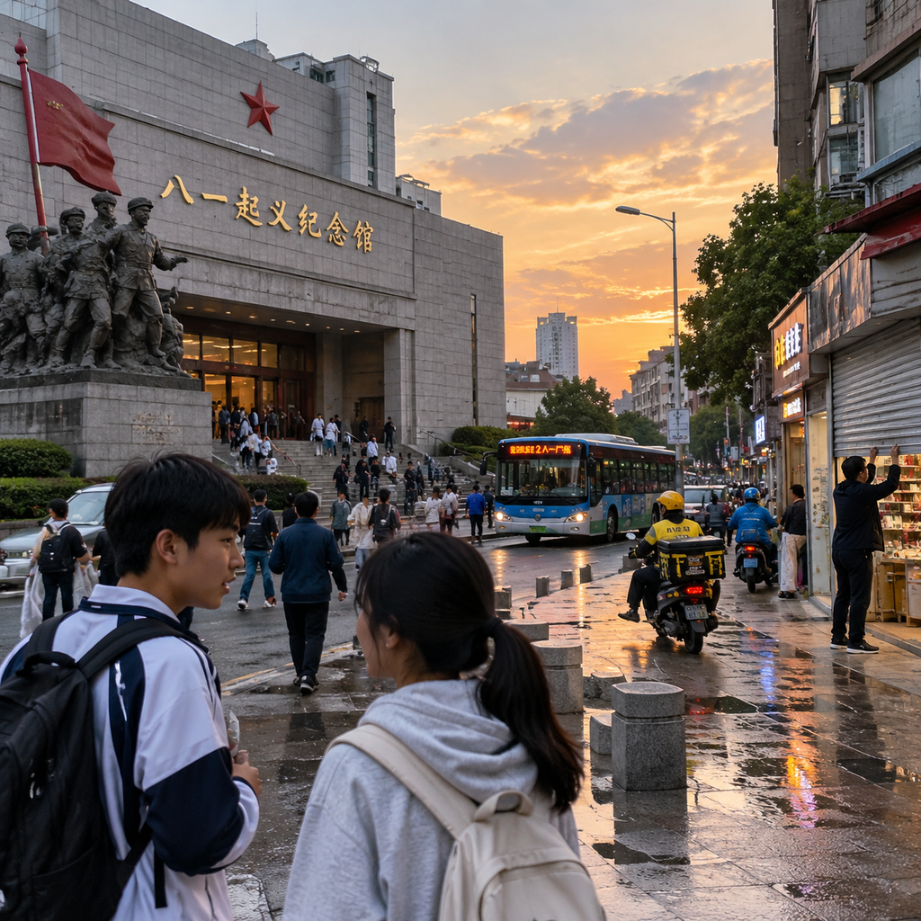 在南昌八一起义纪念馆外,我把城市记忆放进晚风里 | Outside the Nanchang Uprising Memorial, I Put City Memory into the Evening Wind