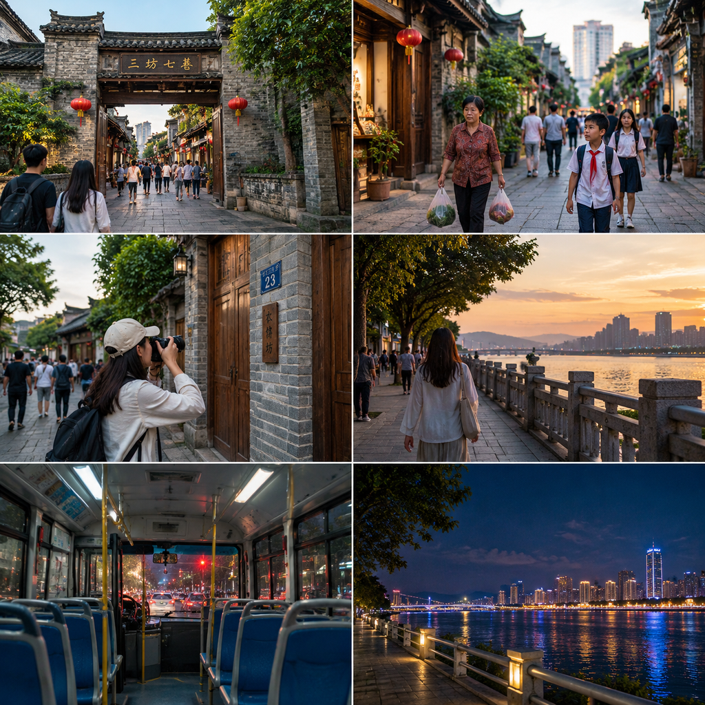 从福州三坊七巷走到闽江夜色 | Walking from Sanfang Qixiang to the Min River at Night