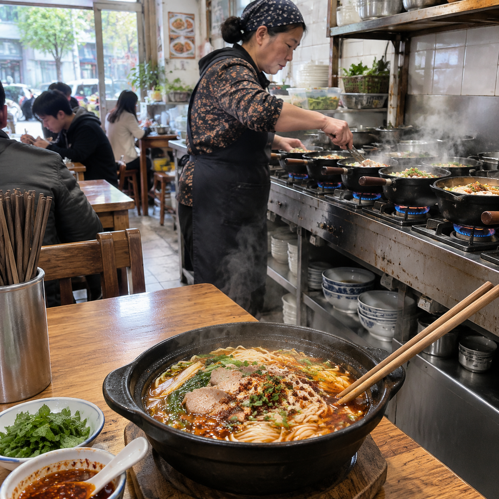 一碗昆明小锅米线里的酸辣次序 | The Order of Sour and Spice in a Kunming Small-Pot Rice Noodle