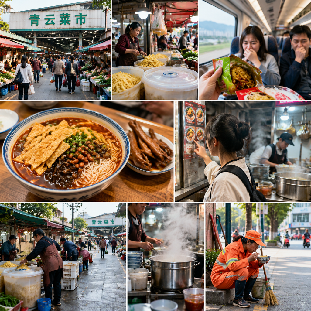 在柳州早市的酸笋气味里,我学会了点一碗螺蛳粉 | In the Sour-Bamboo Air of Liuzhou's Morning Market, I Learned to Order Luosifen