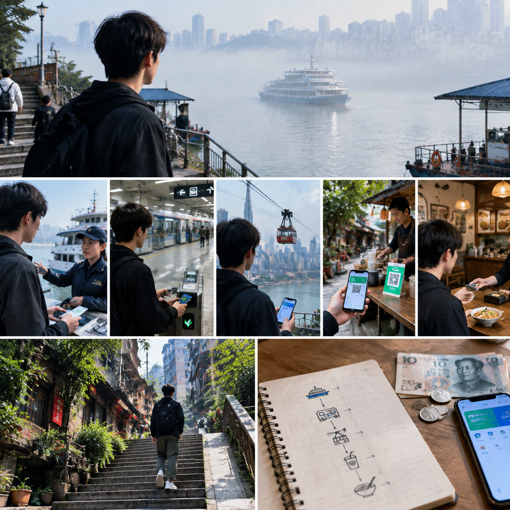从重庆渡船到山城小店,我把一天的路线和支付一起排好 | From Chongqing’s Ferry to a Hillside Shop, I Planned Route and Payment Together