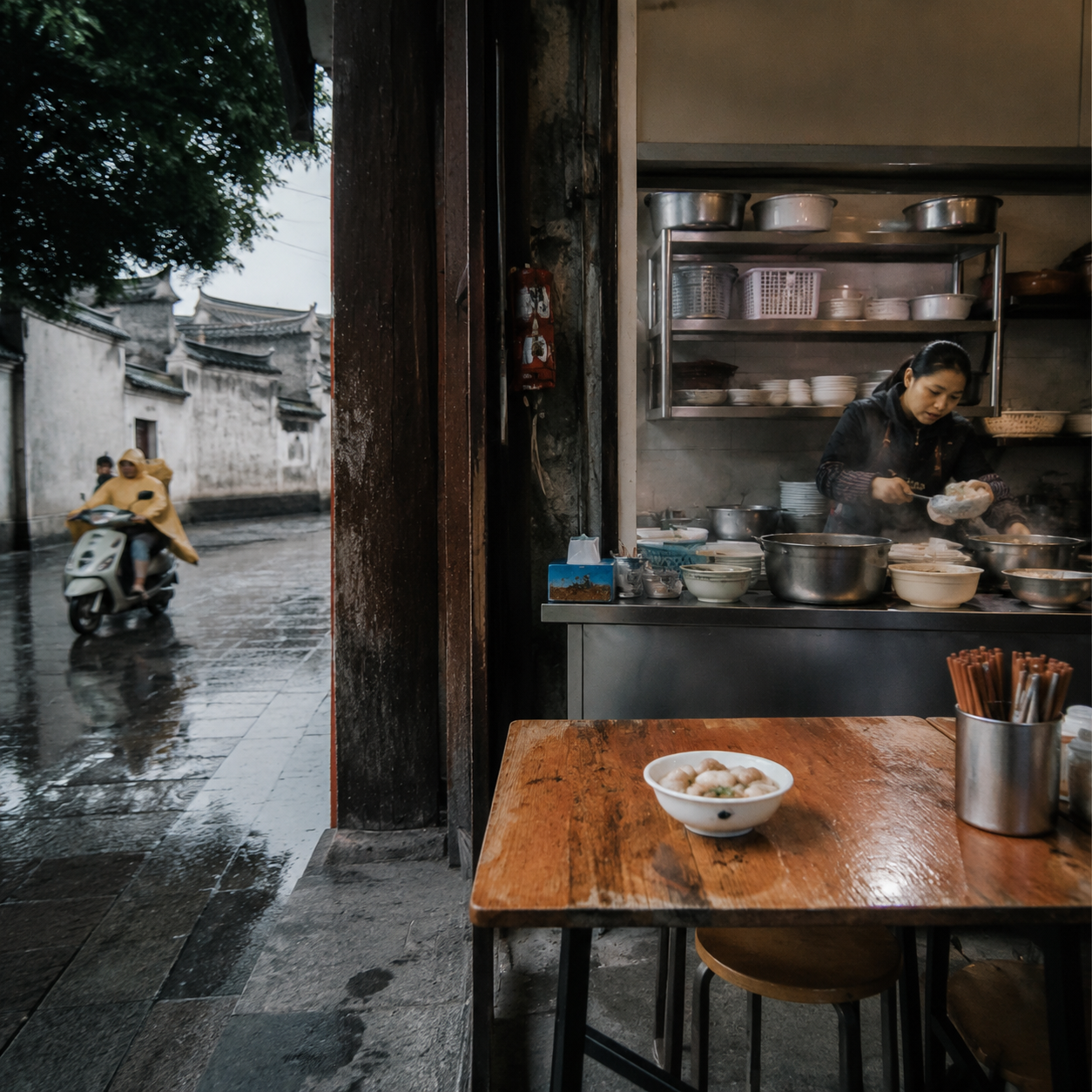 福州鱼丸店门口那张小桌，让我记住了慢慢吃 | A Small Table Outside a Fuzhou Fish Ball Shop Taught Me to Eat Slowly