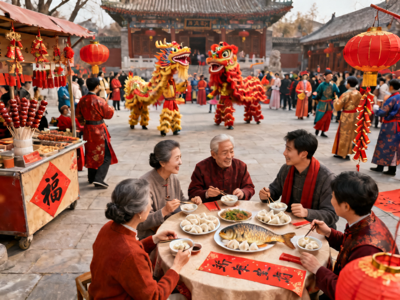 春节民俗全攻略：年夜饭到庙会