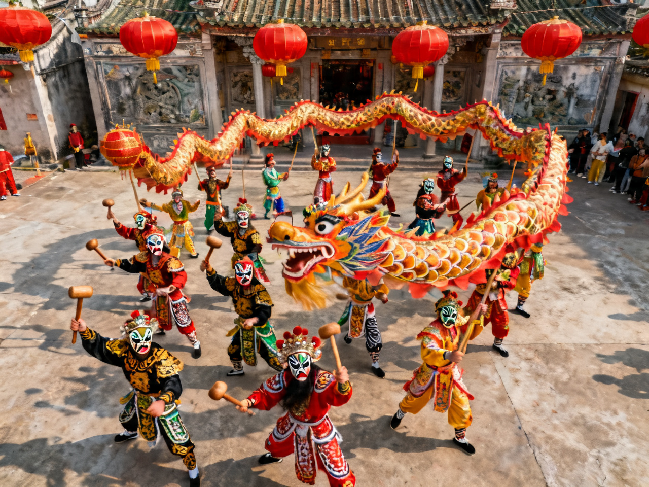 英歌舞快板双龙阵型 Yingge Dance fast-beat double dragon formation