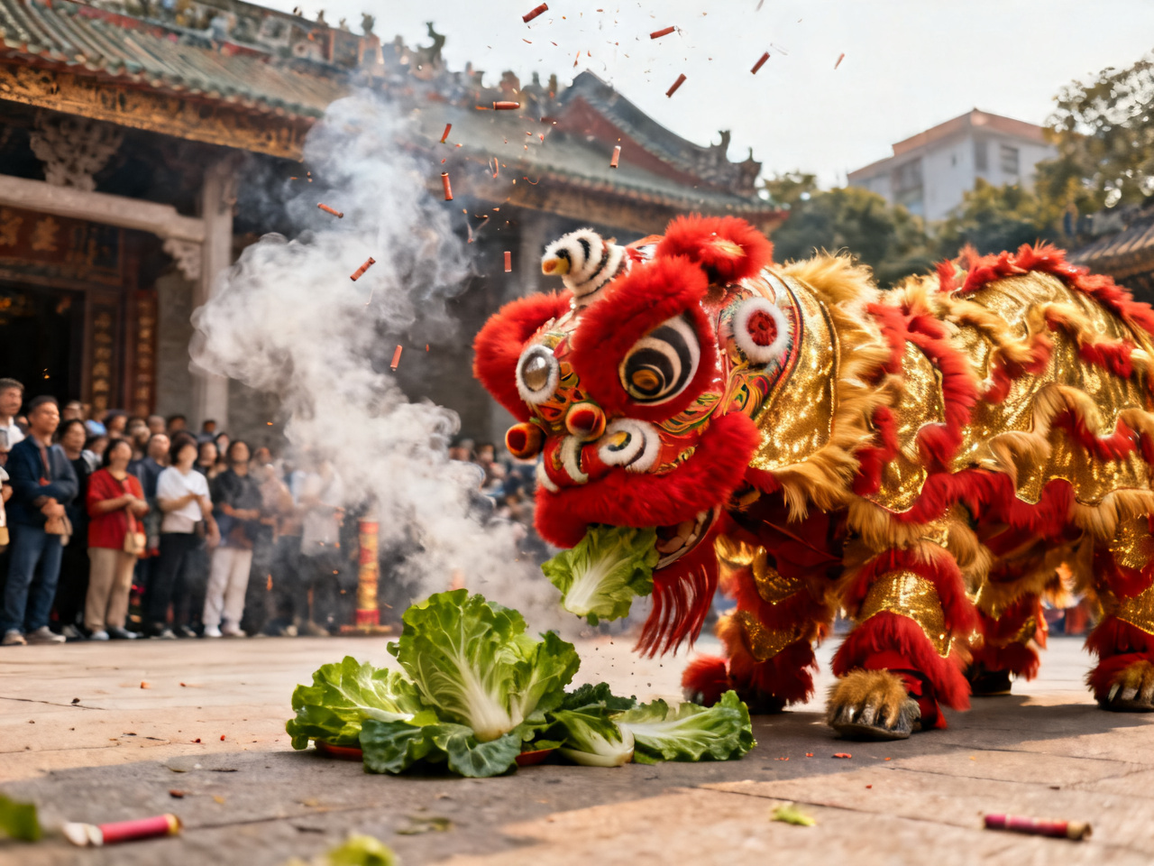 醒狮采青仪式 Lion dance Cai Qing ceremony at Foshan Ancestral Temple
