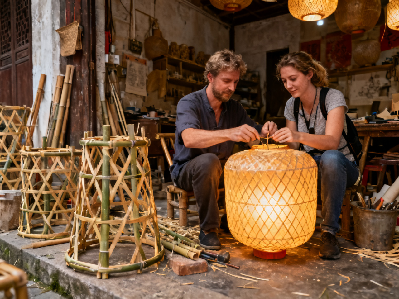 灯彩作坊里的一小时:我第一次发现光也可以被“做出来” | In a Lantern Workshop: The First Time I Realized Light Can Be Crafted by Hand