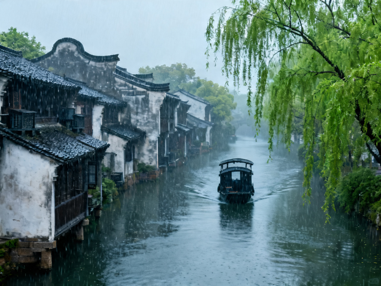 四月江南烟雨游