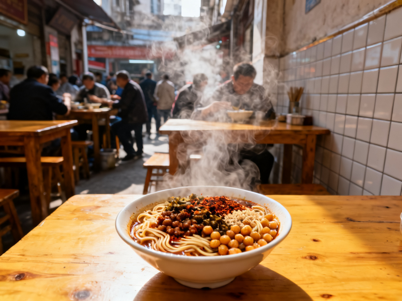 清晨六点半的重庆小面店，我靠一碗豌杂面听懂了这座城 | At 6:30 a.m. in a Chongqing Noodle Shop, a Bowl of Wanza Mian Explained the City